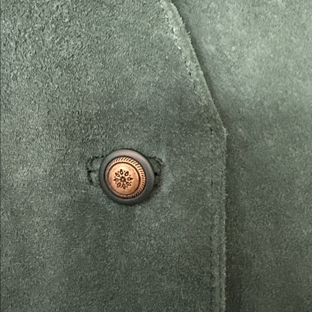 Vintage Nordstrom Forest Green Women's leather suede vest - Picture 4 of 5